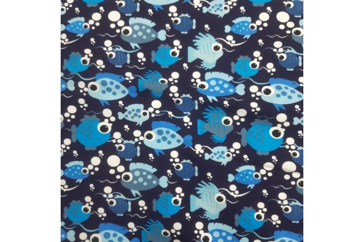 Fish Blue Cotton Jersey