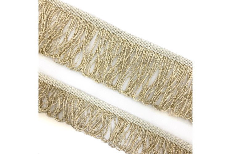 75mm Gold Rayon Looped Fringe
