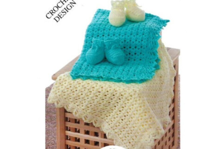 Baby Crochet Blanket & Bootees DK UKHKA186