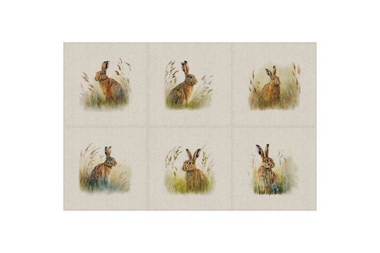 Country Hares 6 x Assorted Panels