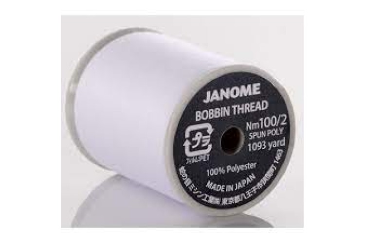 Janome White Bobbin Thread 1000m