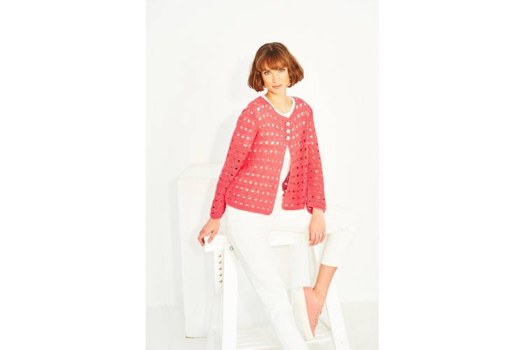Ladies Crochet Cardigan & Tee Pattern DK 9914