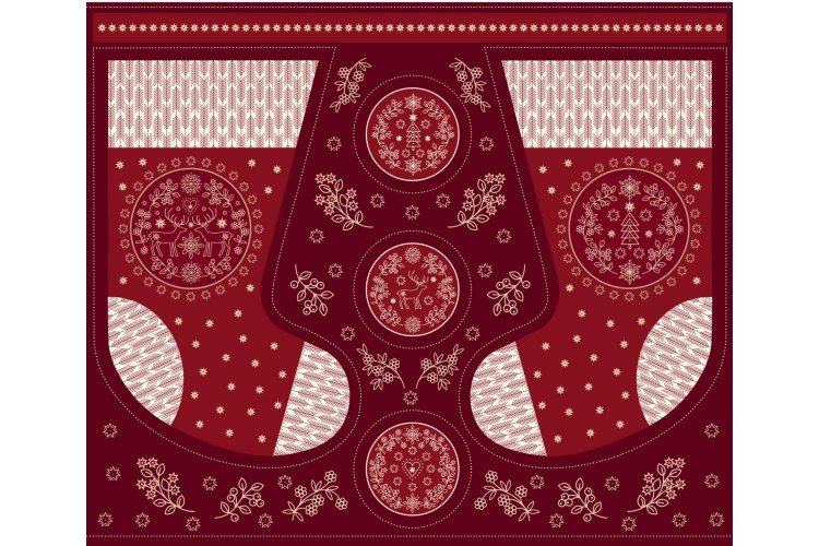 Large Red Christmas Stocking Panel