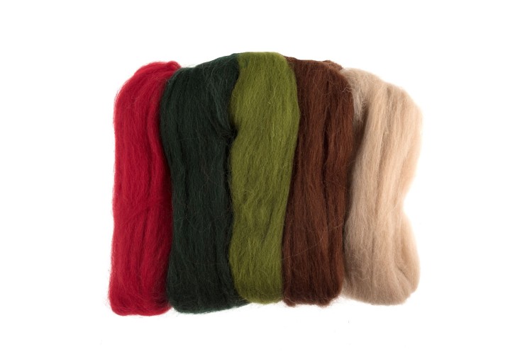 Natural Wool Roving Christmas (FW50.AS3)