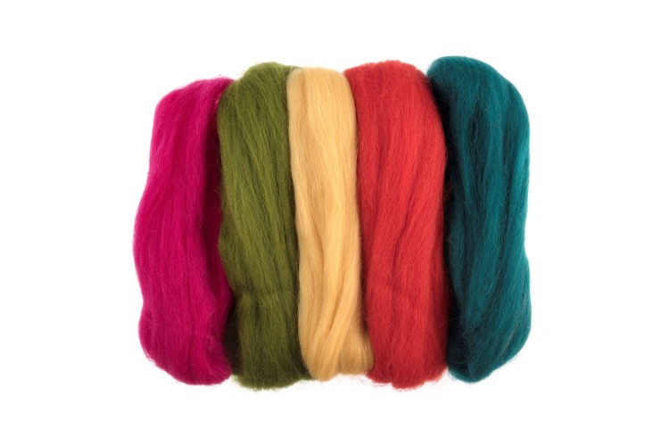 Natural Wool Roving Neon Brights (FW50.AS5)