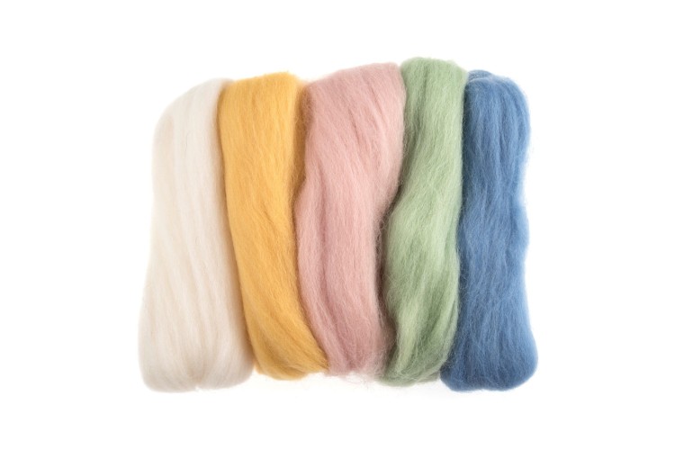 Natural Wool Roving Pastels (FW50.AS4)