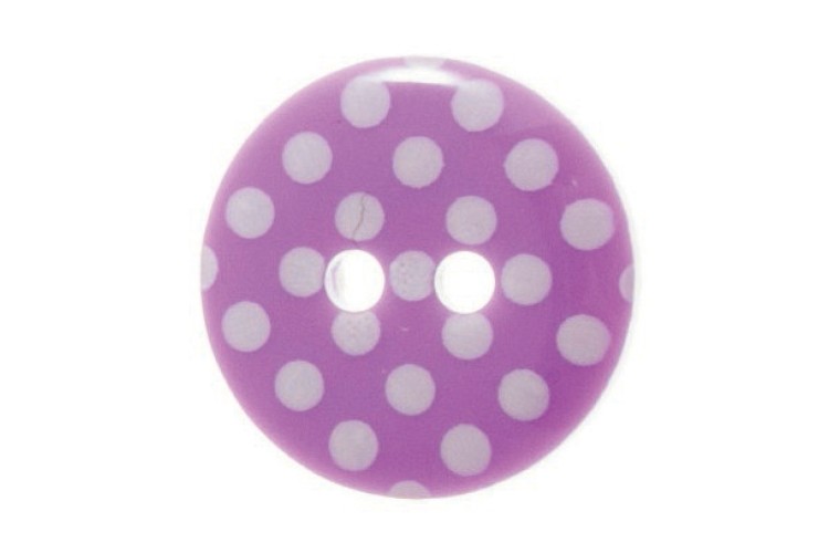 Purple & White Spotty Button 15mm