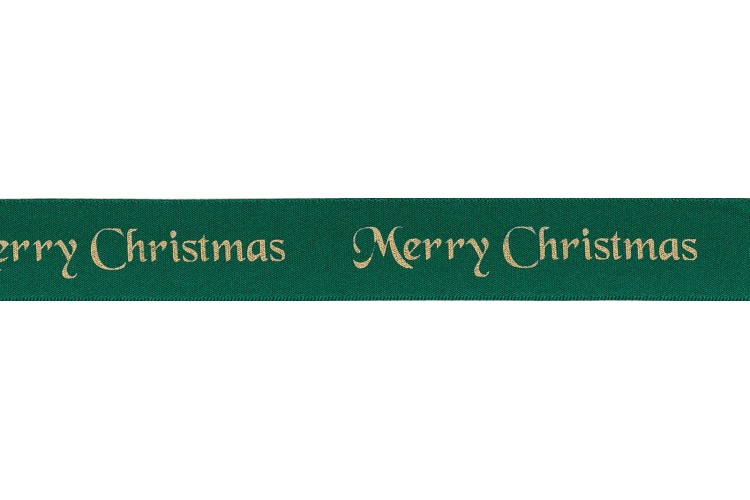 Ribbon Merry Christmas Green 10mm (12330-455)
