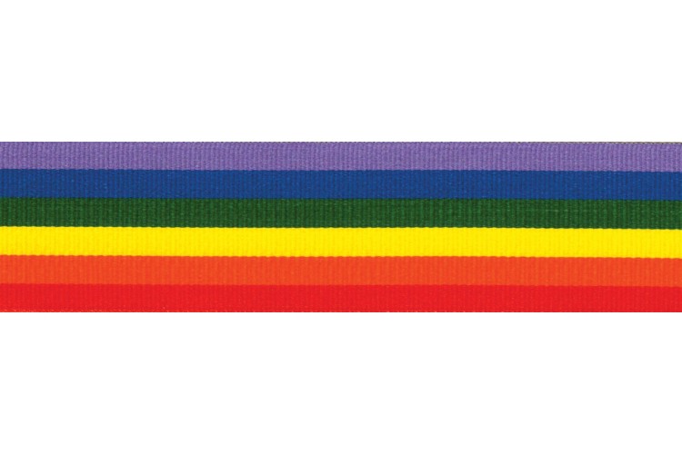 Ribbon Rainbow Stripe 25mm (60003-1)